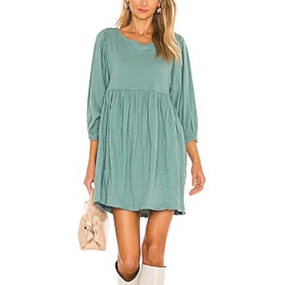 Free People Beach Get Obsessed Babydoll Dress in Blue - Size Small